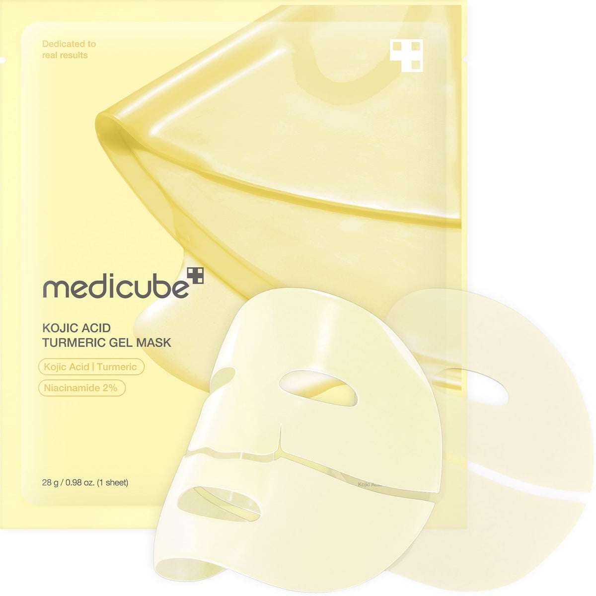 Masque gelée dorée en gel à l’acide kojique et au curcuma