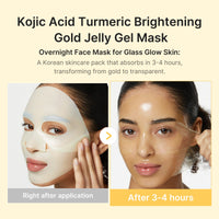 Masque gelée dorée en gel à l’acide kojique et au curcuma