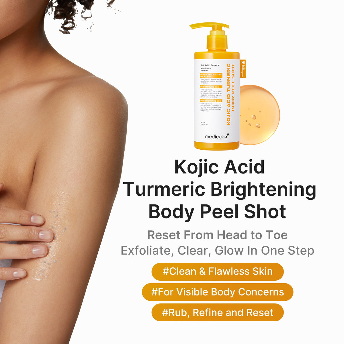Soin exfoliant corps au curcuma et à l’acide kojique