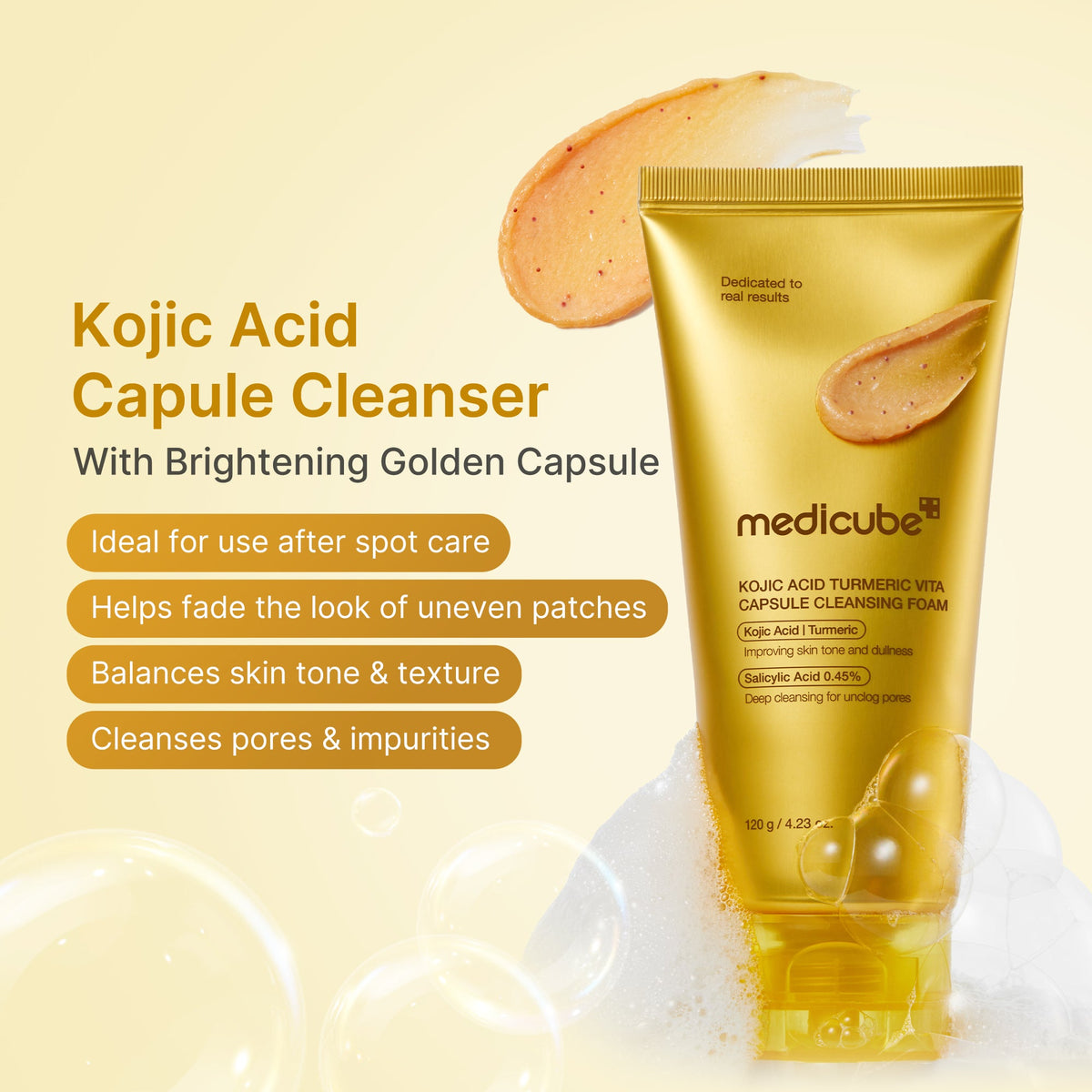 Mousse nettoyante capsule Vita au curcuma et à l’acide kojique