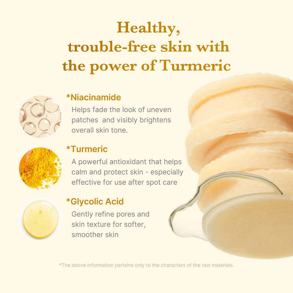 Tampon tonique à l’acide kojique et au curcuma
