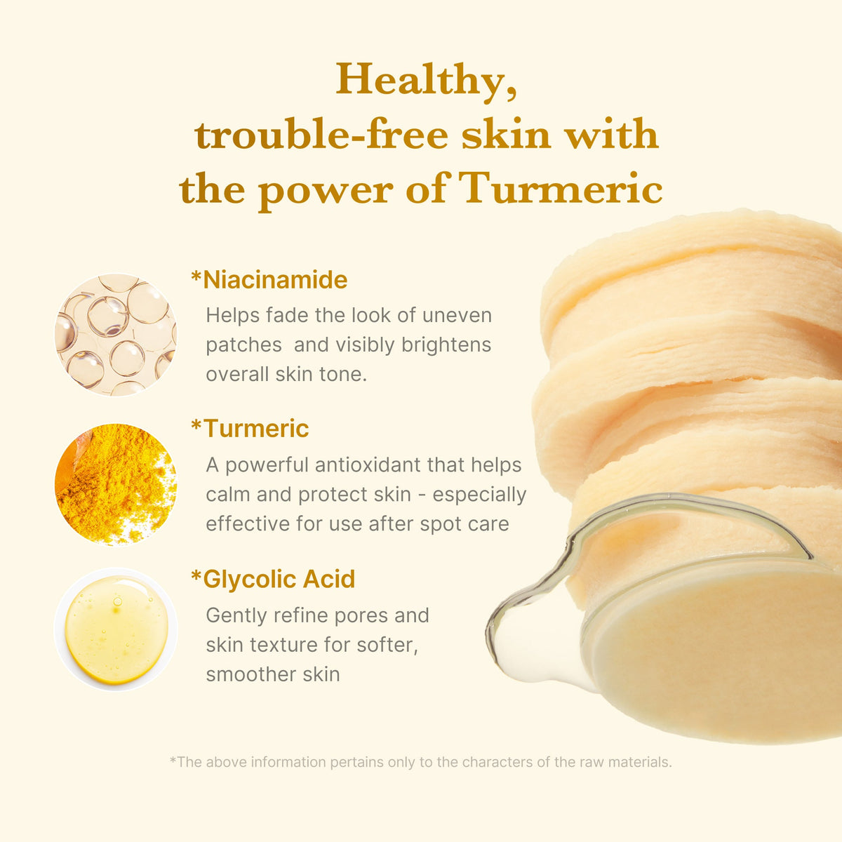 Tampon tonique à l’acide kojique et au curcuma