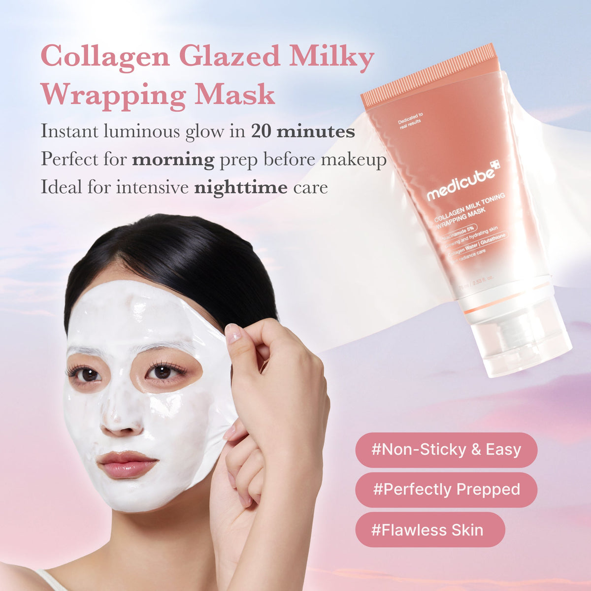 Masque de jour enveloppant lacté éclat au collagène