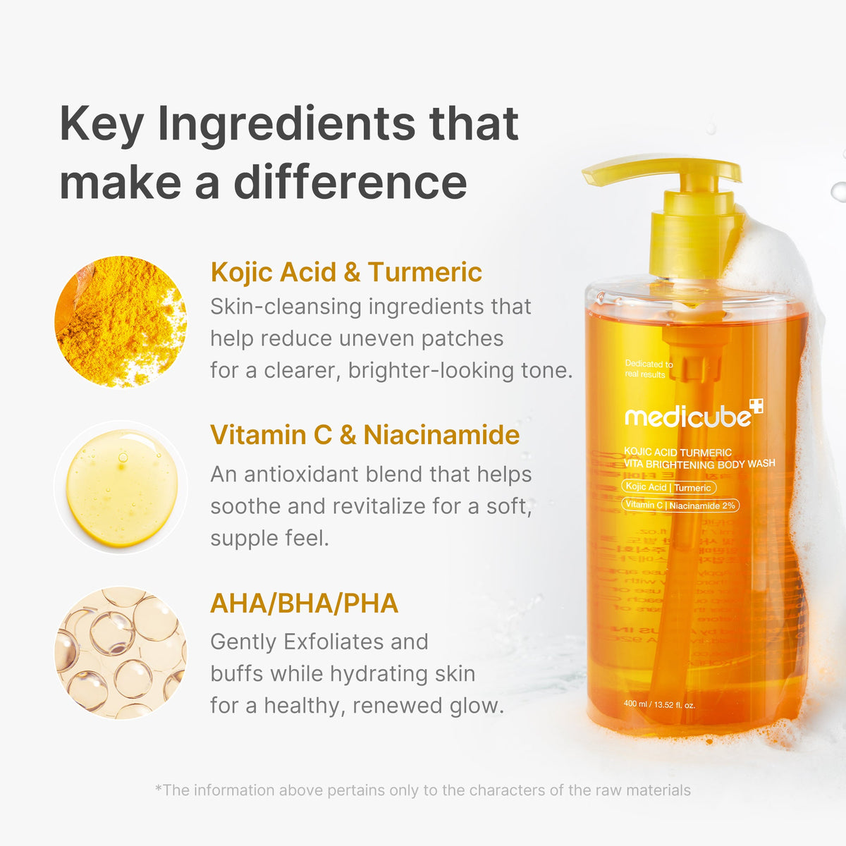 Gel douche éclaircissant à l’acide kojique et au curcuma