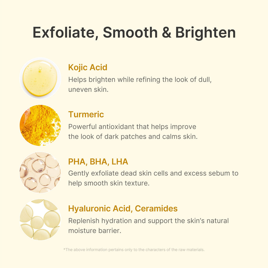 Soin exfoliant au curcuma et à l’acide kojique