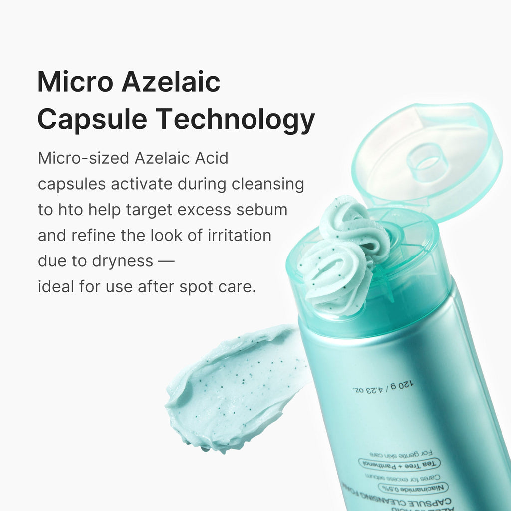 Mousse nettoyante capsule à l’acide azélaïque