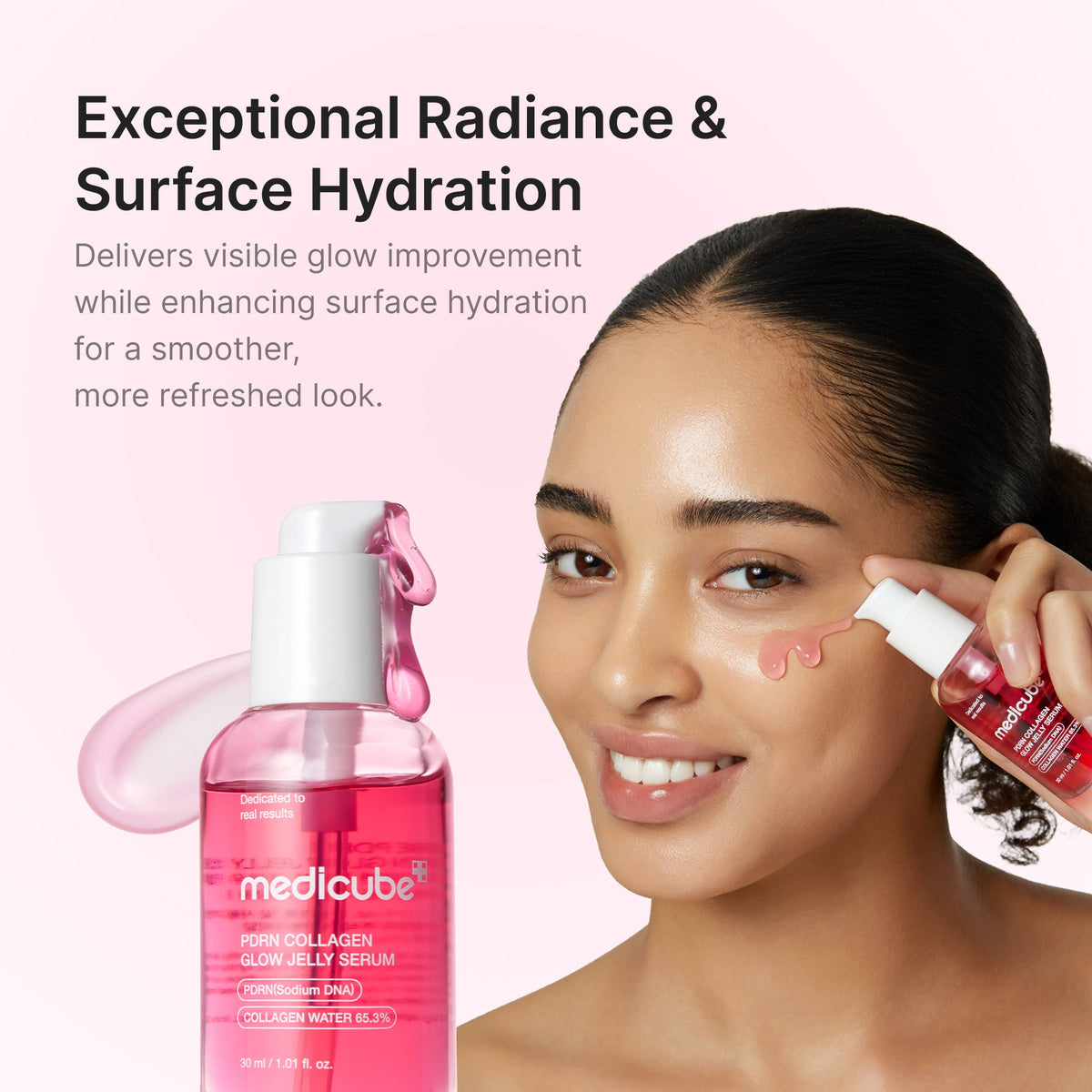 Sérum gelée éclat au collagène rose PDRN