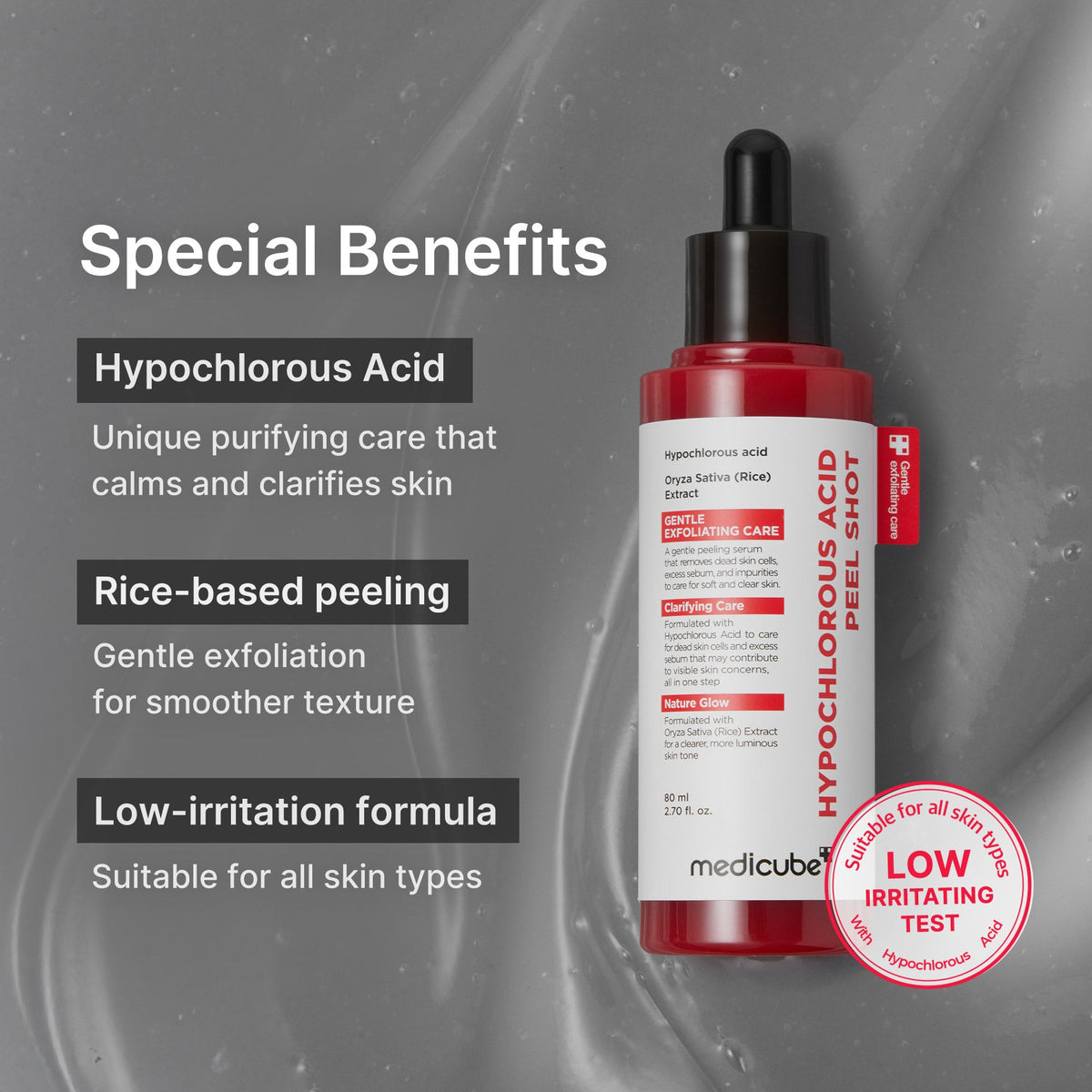 Sérum exfoliant riz à l’acide hypochloreux