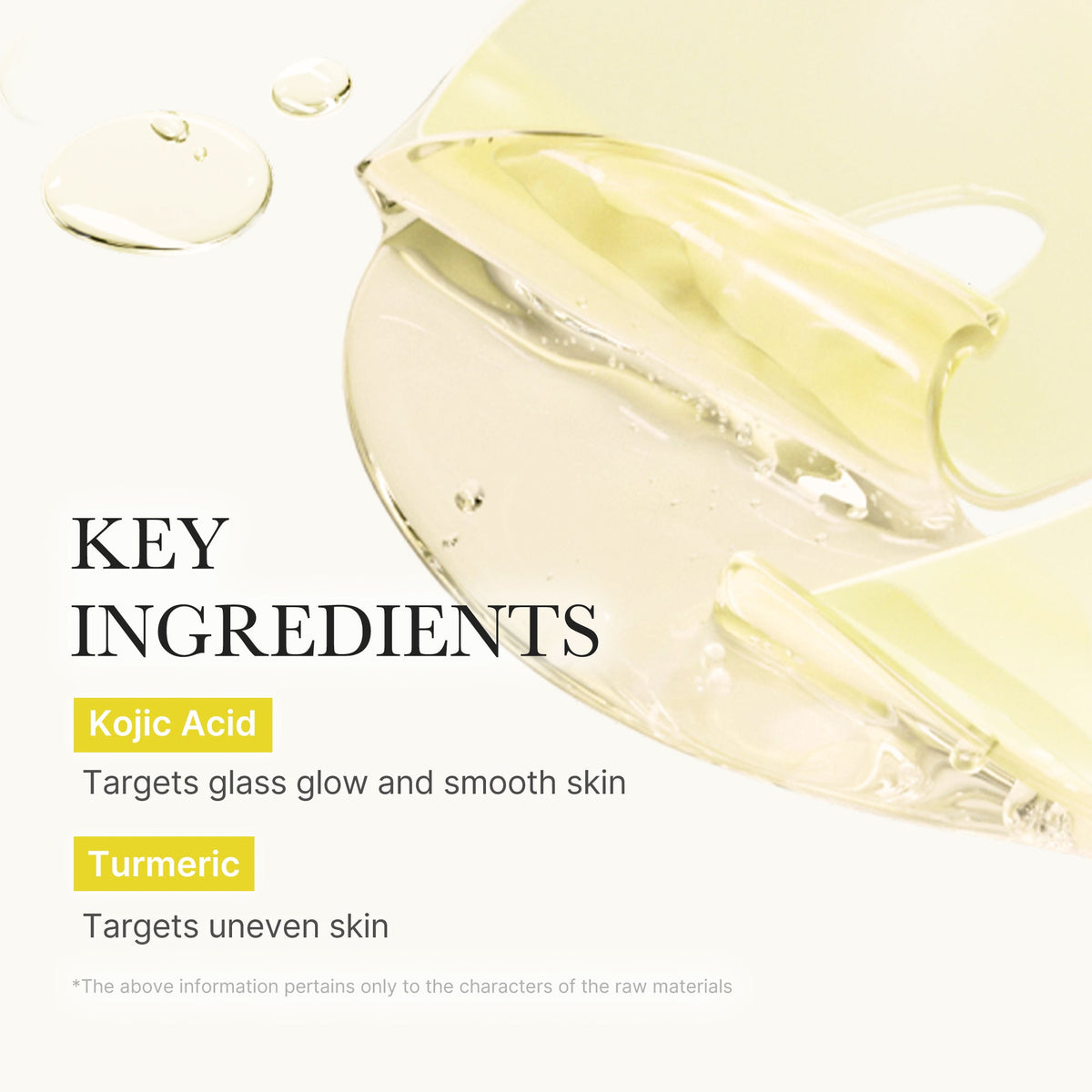 Masque gelée dorée en gel à l’acide kojique et au curcuma