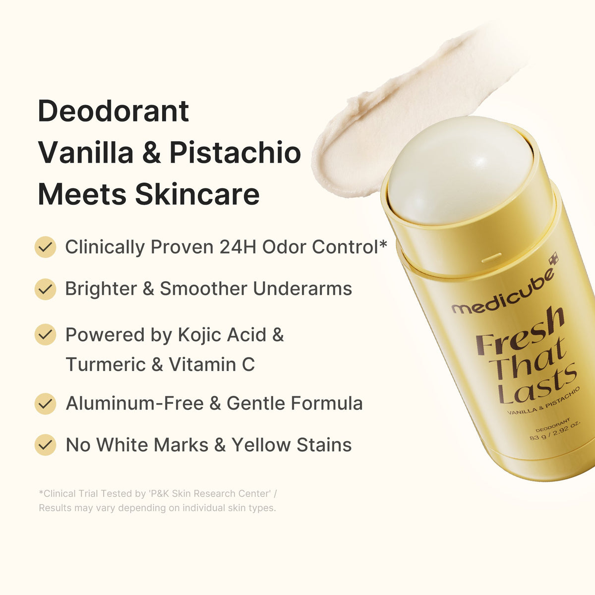 Déodorant éclaircissant à l’acide kojique (vanille et pistache)