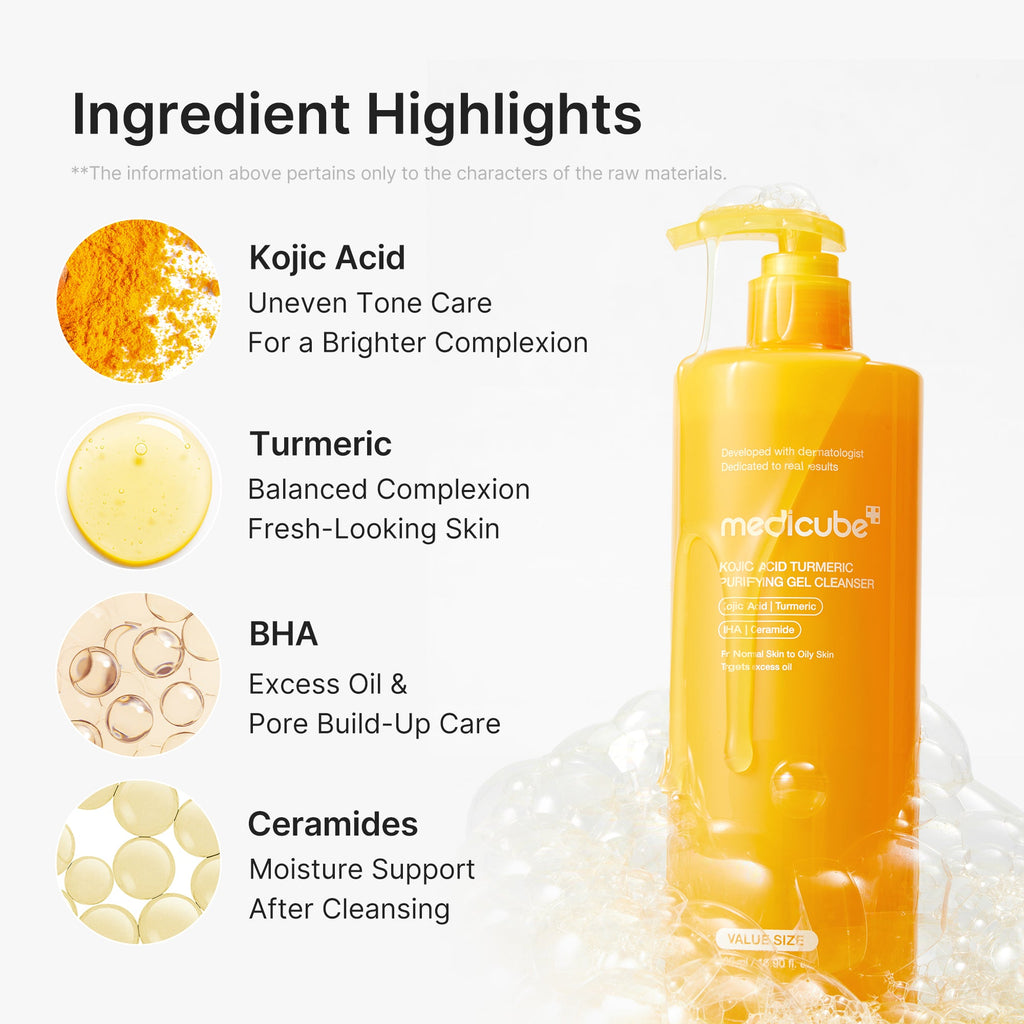 Gel nettoyant purifiant à l’acide kojique et au curcuma