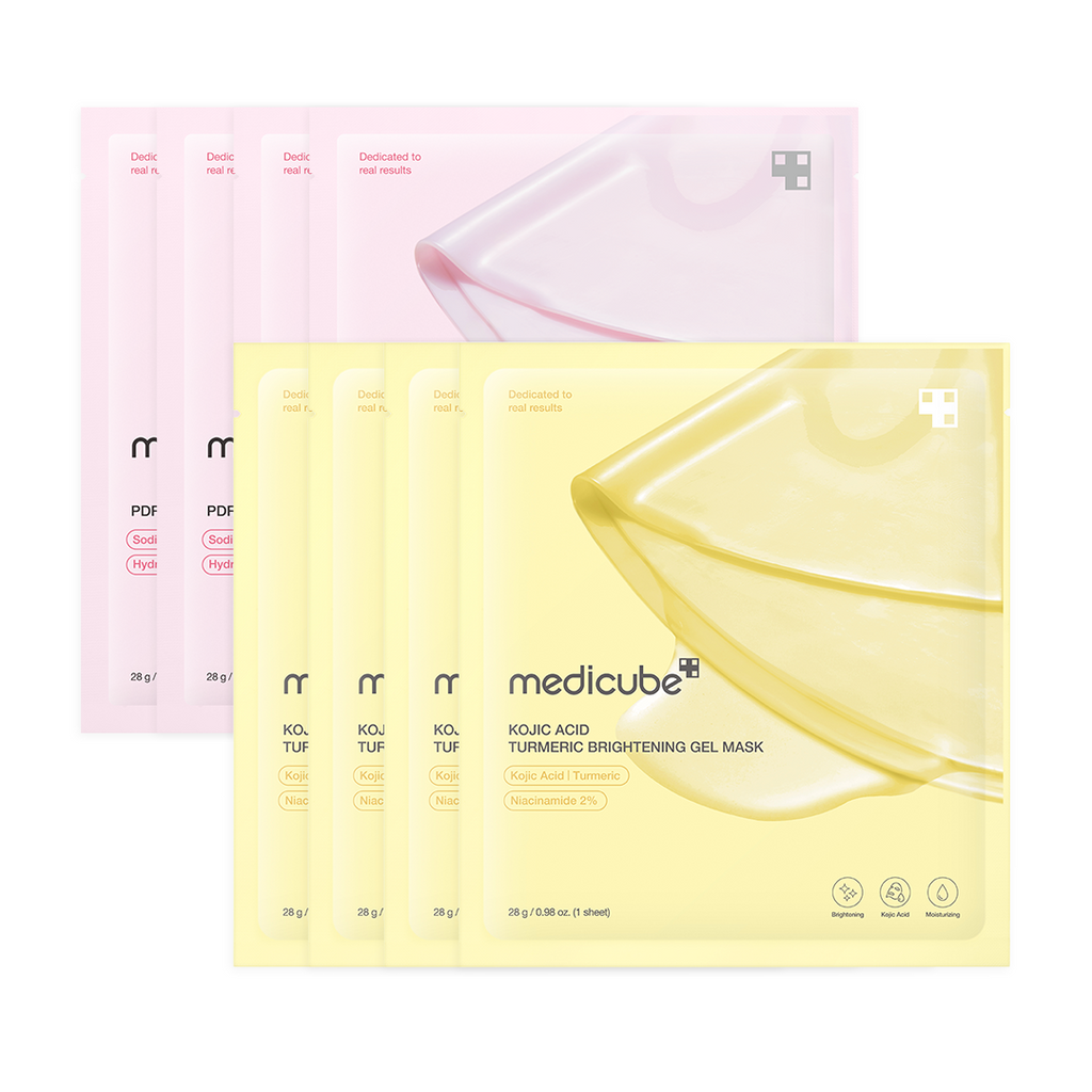 Masque gelée dorée en gel à l’acide kojique et au curcuma