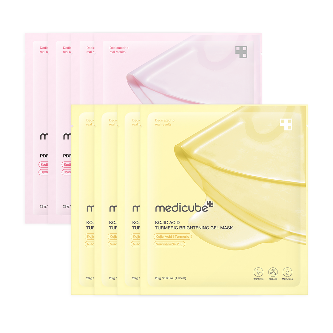 Masque gelée dorée en gel à l’acide kojique et au curcuma