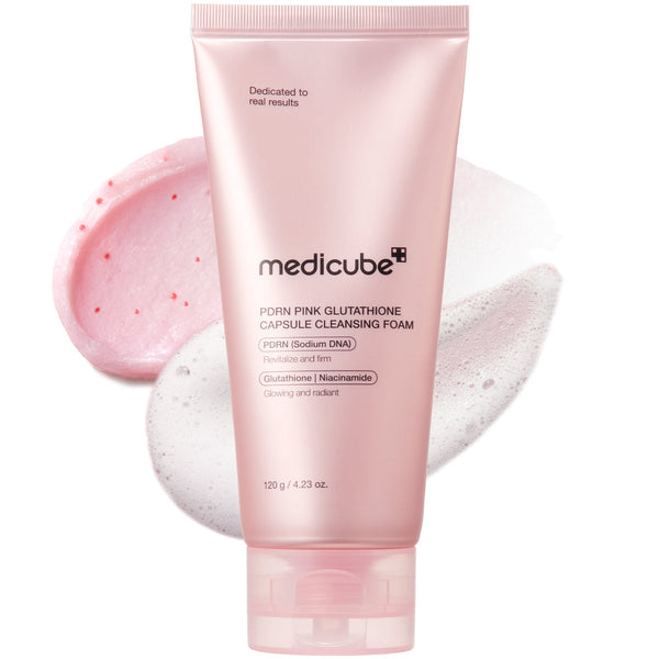 Mousse nettoyante capsule rose au PDRN et au glutathion