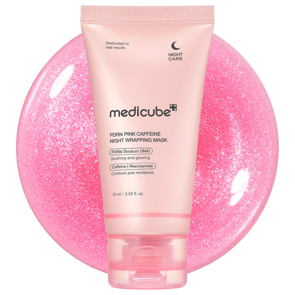 Masque enveloppant de nuit au PDRN, caféine et collagène rose