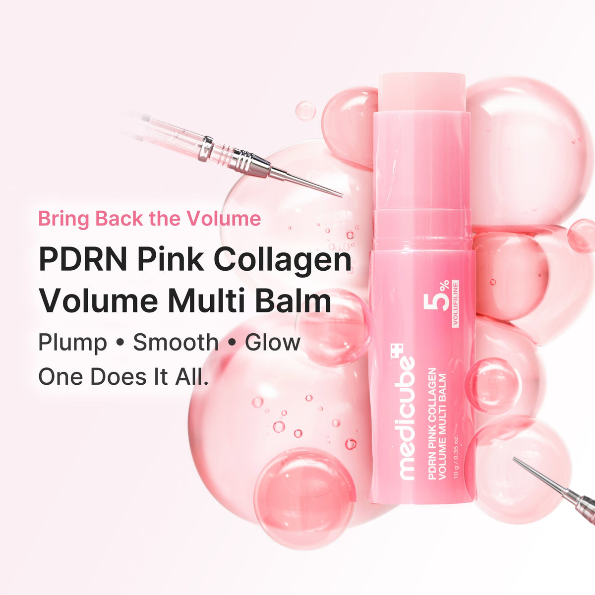 Baume multi-usage volumateur au collagène PDRN rose