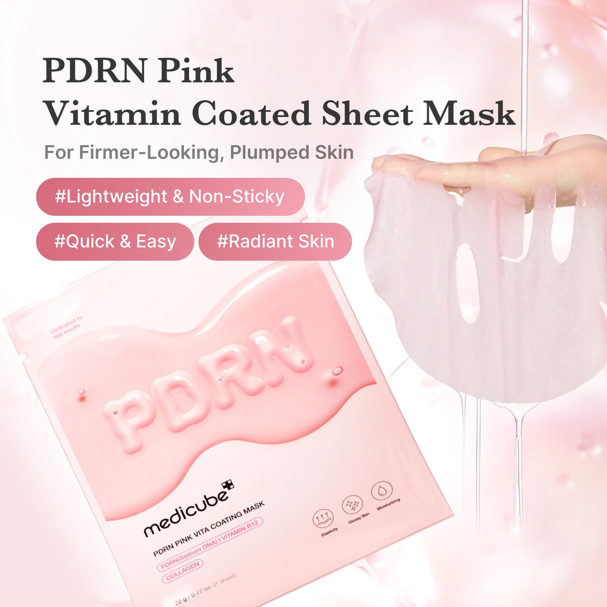 Masque en tissu enrobé Vita rose PDRN