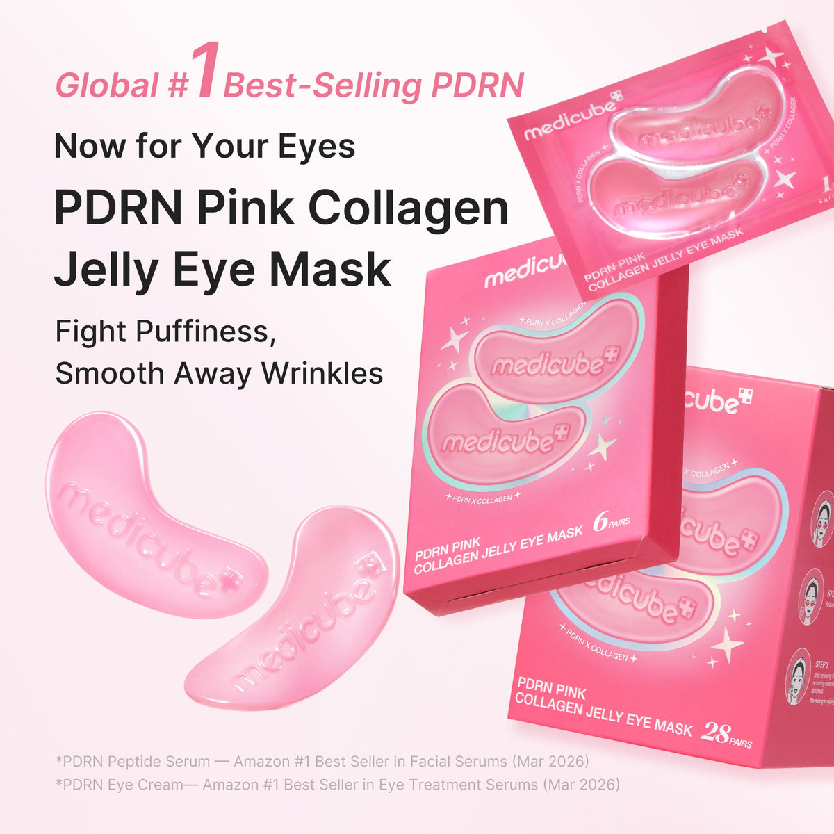 Masque contour des yeux jelly au collagène PDRN rose