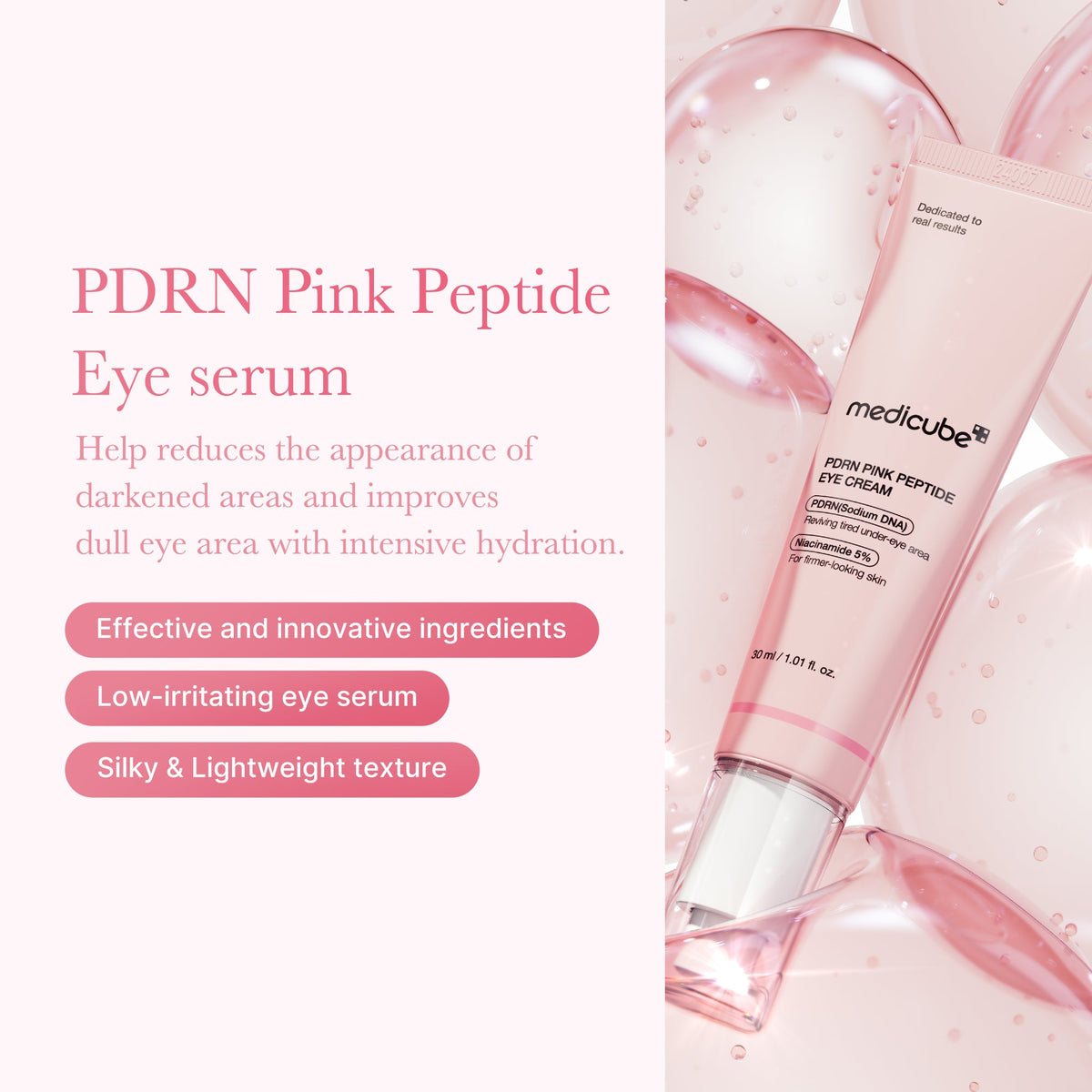 Crème contour des yeux aux peptides roses et au PDRN