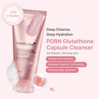 Mousse nettoyante capsule rose au PDRN et au glutathion
