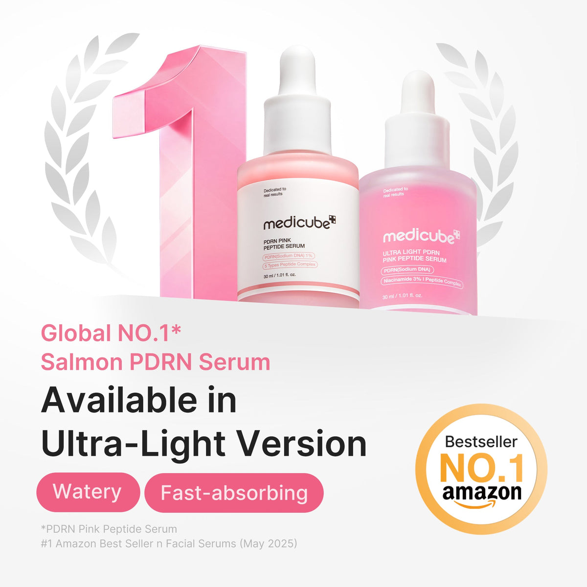 Sérum ultra-léger aux peptides PDRN roses