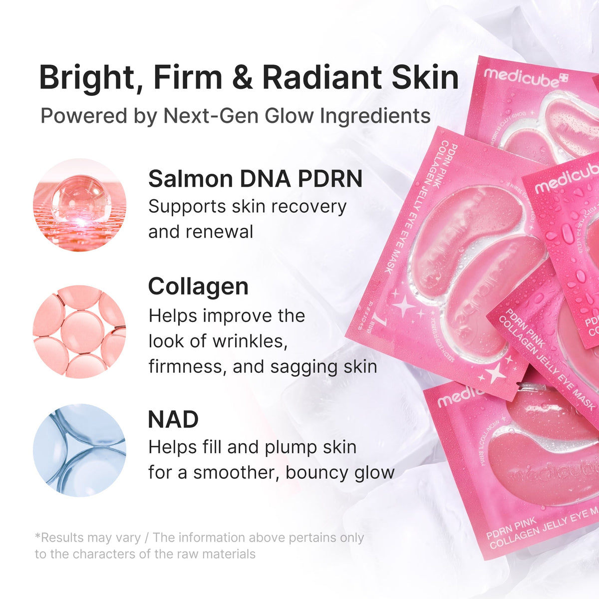 Masque contour des yeux jelly au collagène PDRN rose