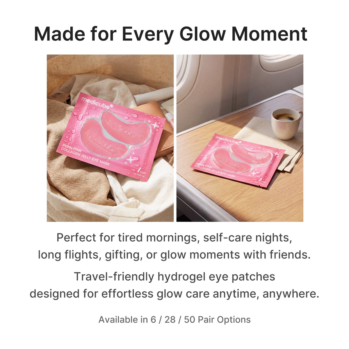 Masque contour des yeux jelly au collagène PDRN rose