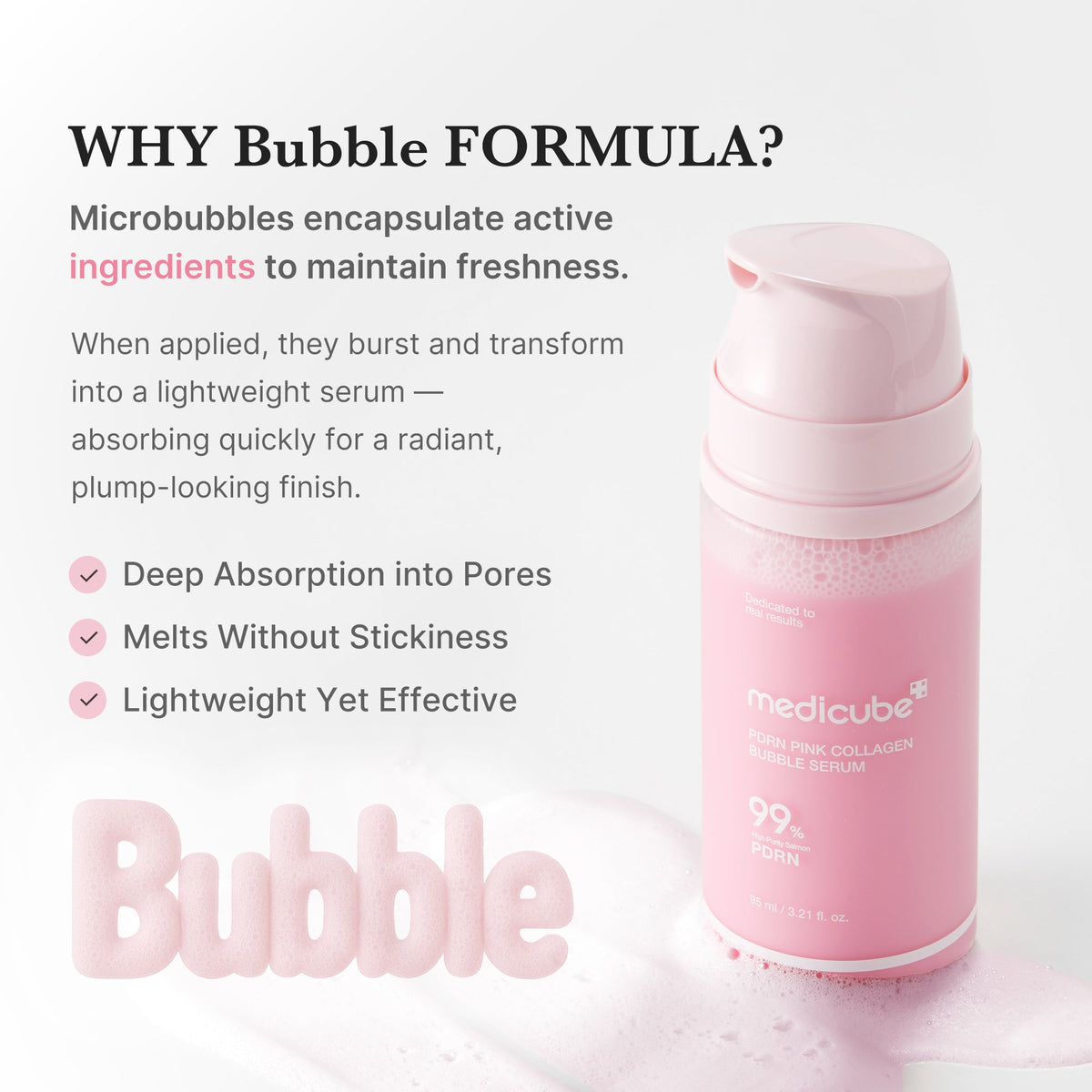 Sérum moussant au collagène rose PDRN