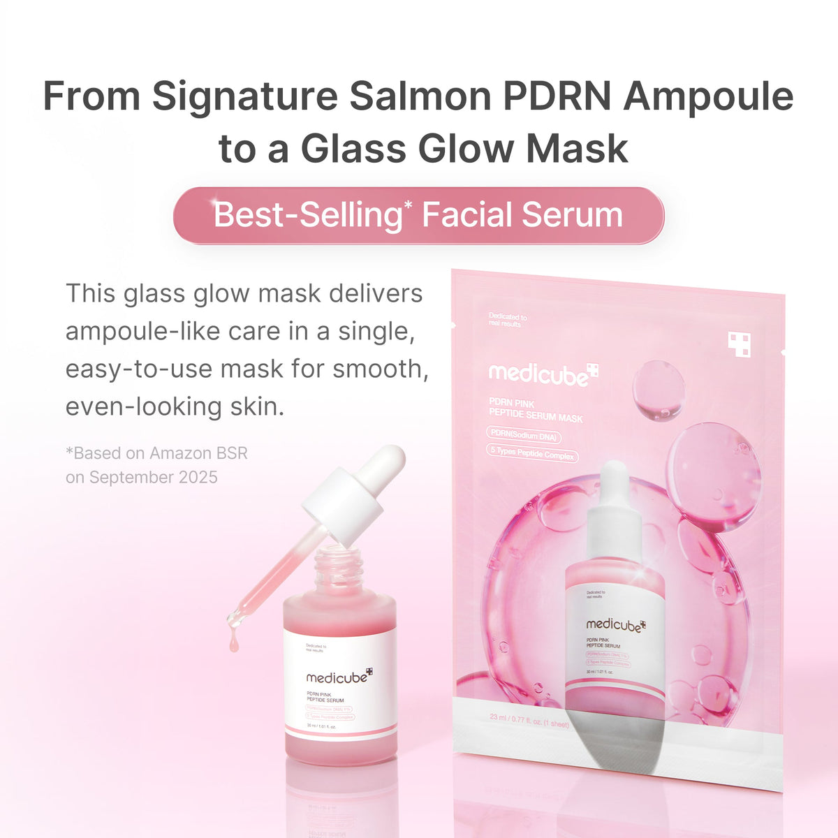 Masque ampoule aux peptides PDRN roses