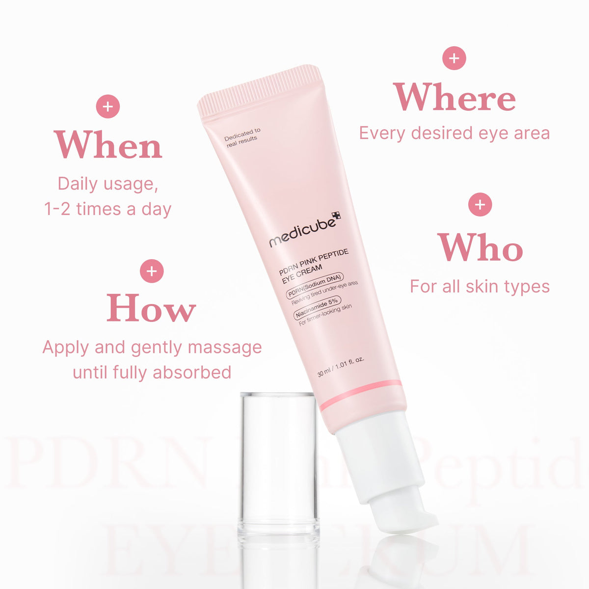 Crème contour des yeux aux peptides roses et au PDRN