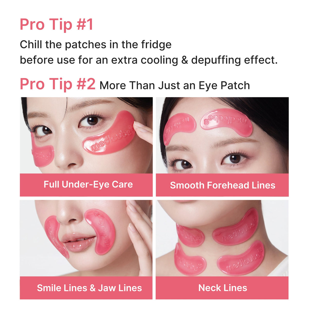 Masque contour des yeux jelly au collagène PDRN rose