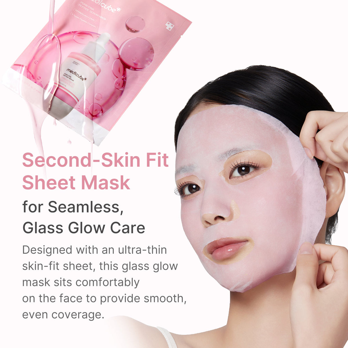 Masque ampoule aux peptides PDRN roses