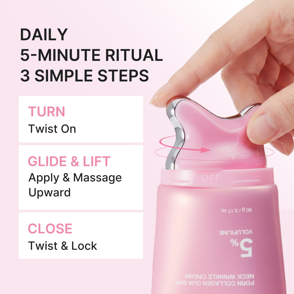 Crème anti-rides pour le cou au gua sha au collagène PDRN