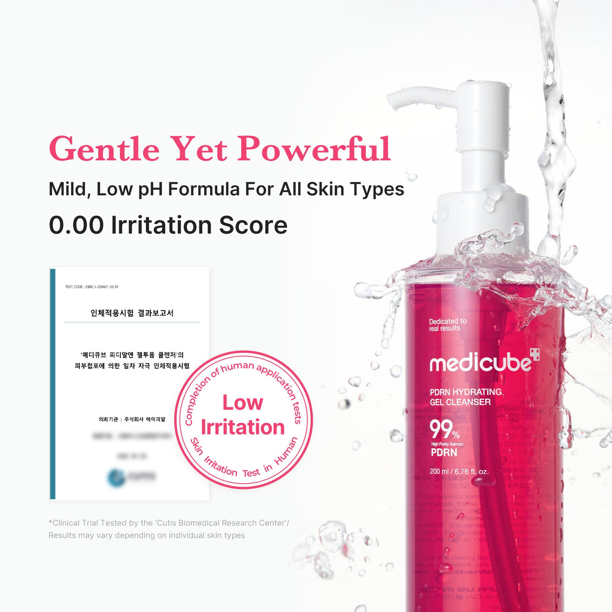 Nettoyant visage en gel rose au PDRN
